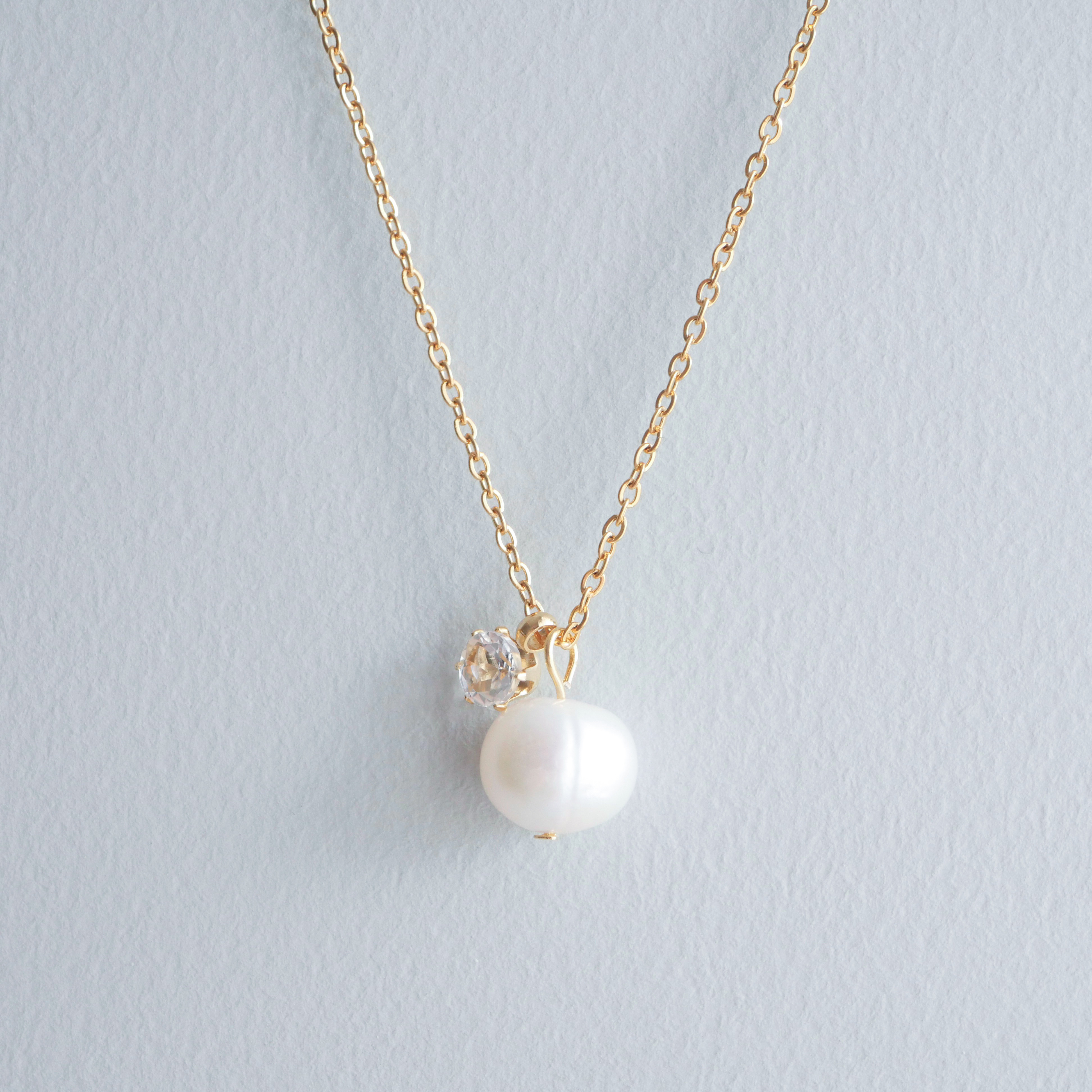 【ワケありな逸品】選べる誕生石✕淡水パールネックレス　ホワイト　ゴールド/シルバー/ピンクゴールド　フォーマル