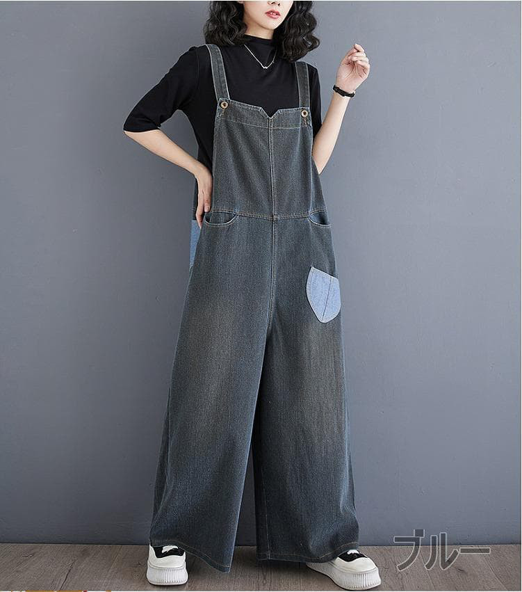大きいサイズ オーバーオール　サロペット　レディース 秋冬　春 パンツ デニム