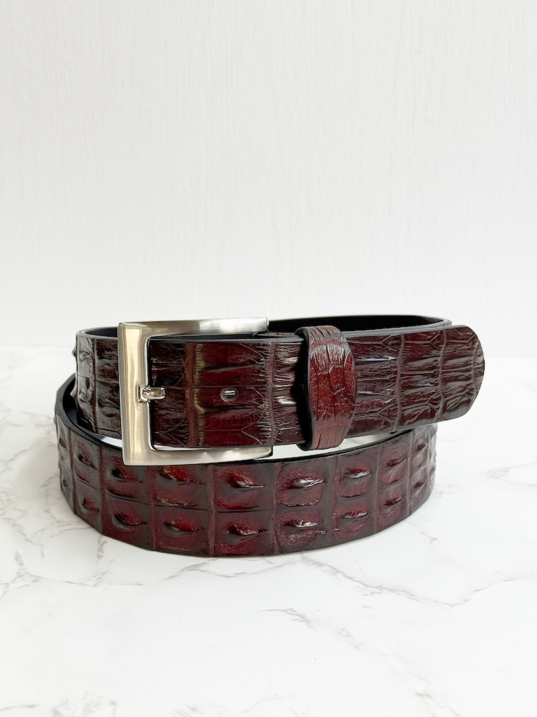 日本製　クロコダイル　背ワニ　４０㎜巾　上質　ベルト　１点物　エキゾチックレザー 29,054円