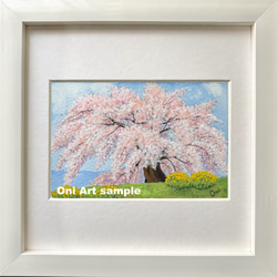 星降る夜のクリスマス03」アクリル画 額縁付 原画 キャンバス F3サイズ