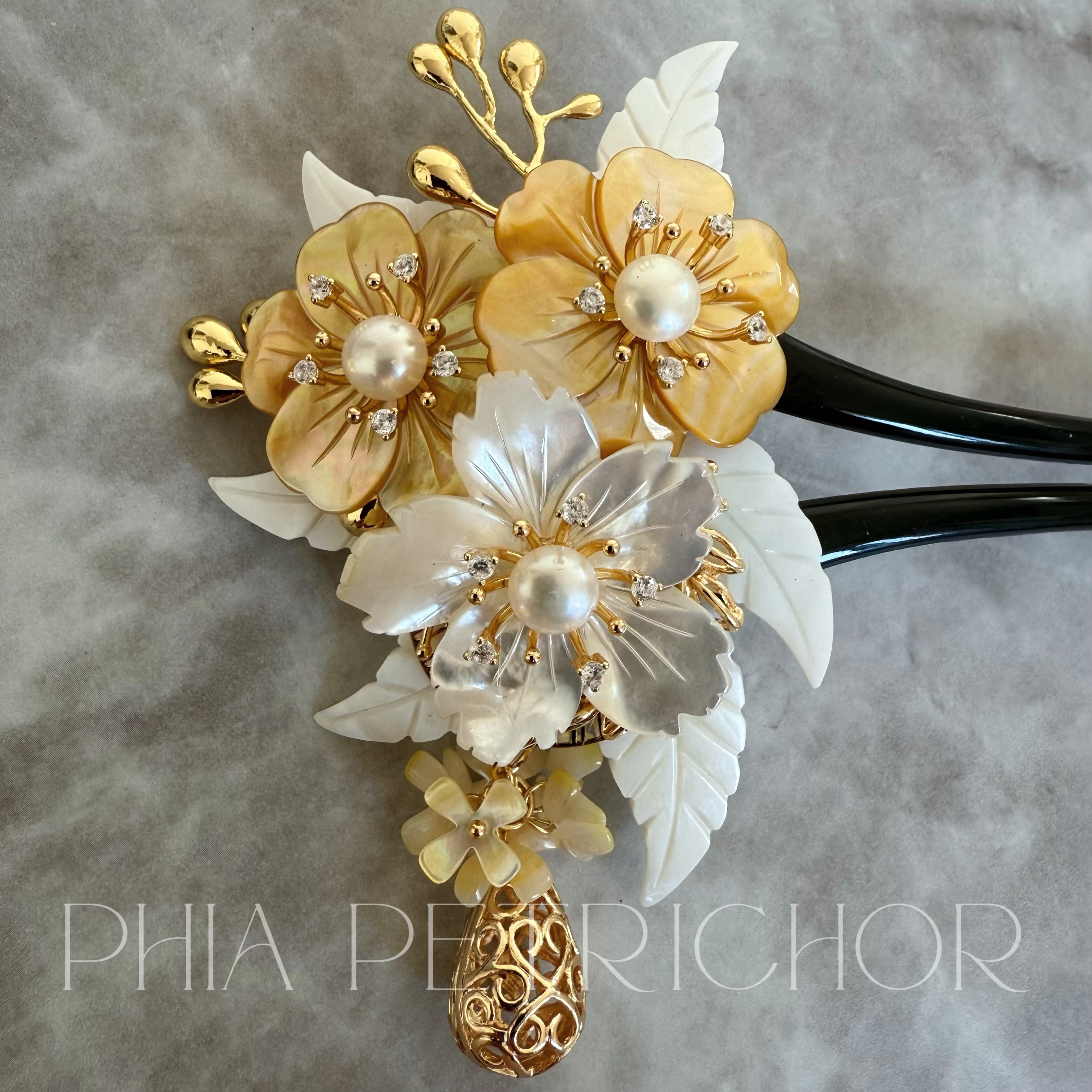 簪 和 K24GP 桜 かんざし バチ型 パール 簪 着物 髪飾り 留袖 着物 成人式 結婚式 卒業式