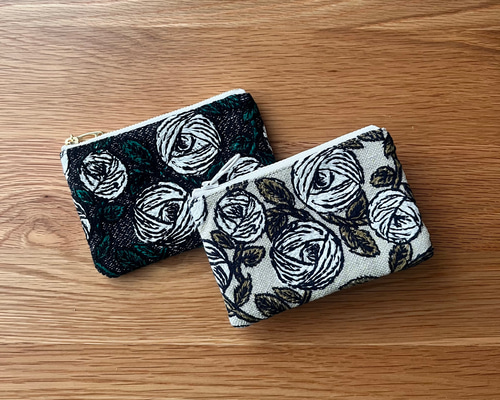 mina perhonen rosy バラの模様の刺繍 ミニポーチ カード入れ ミナ