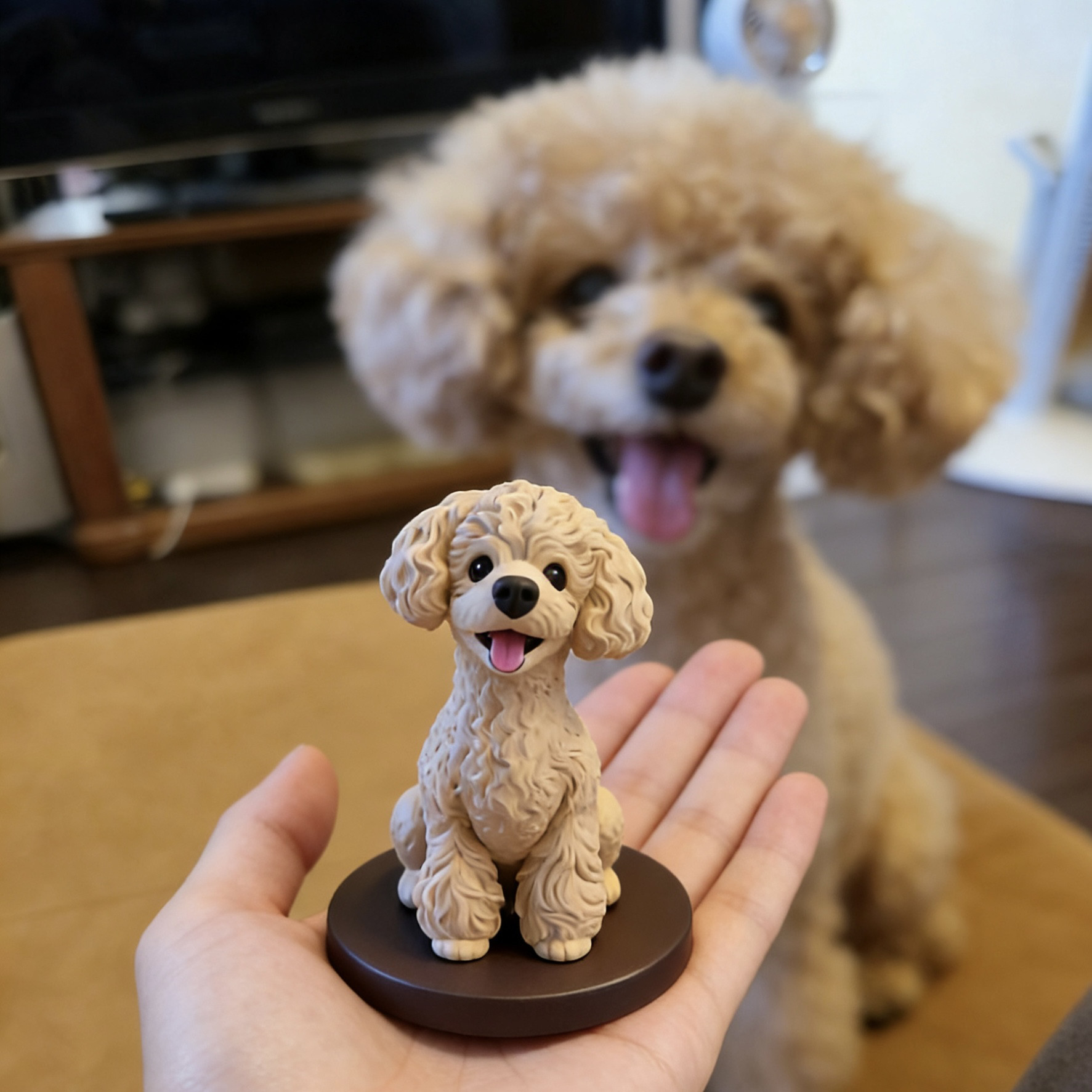 【記念日ギフトに】トイプードル オーダーメイド クレイフィギュア ✨ 愛犬との思い出を永久に