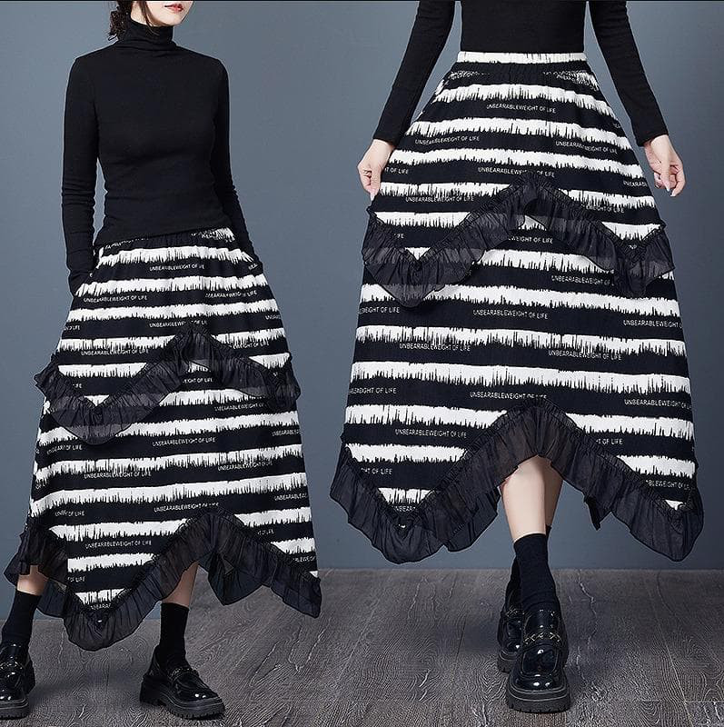 イレギュラー　スカート　レディース 秋冬　春 新品 フリル　大きいサイズ 4,904円