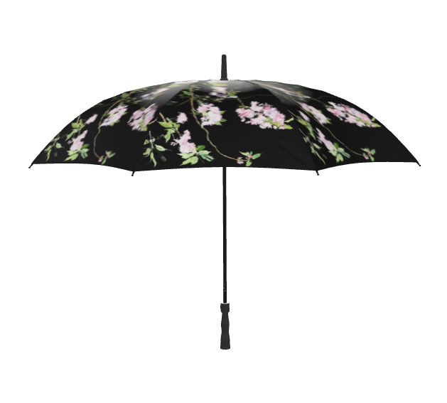 イギリス製　ゴルフアンブレラ　八重桜とメジロ