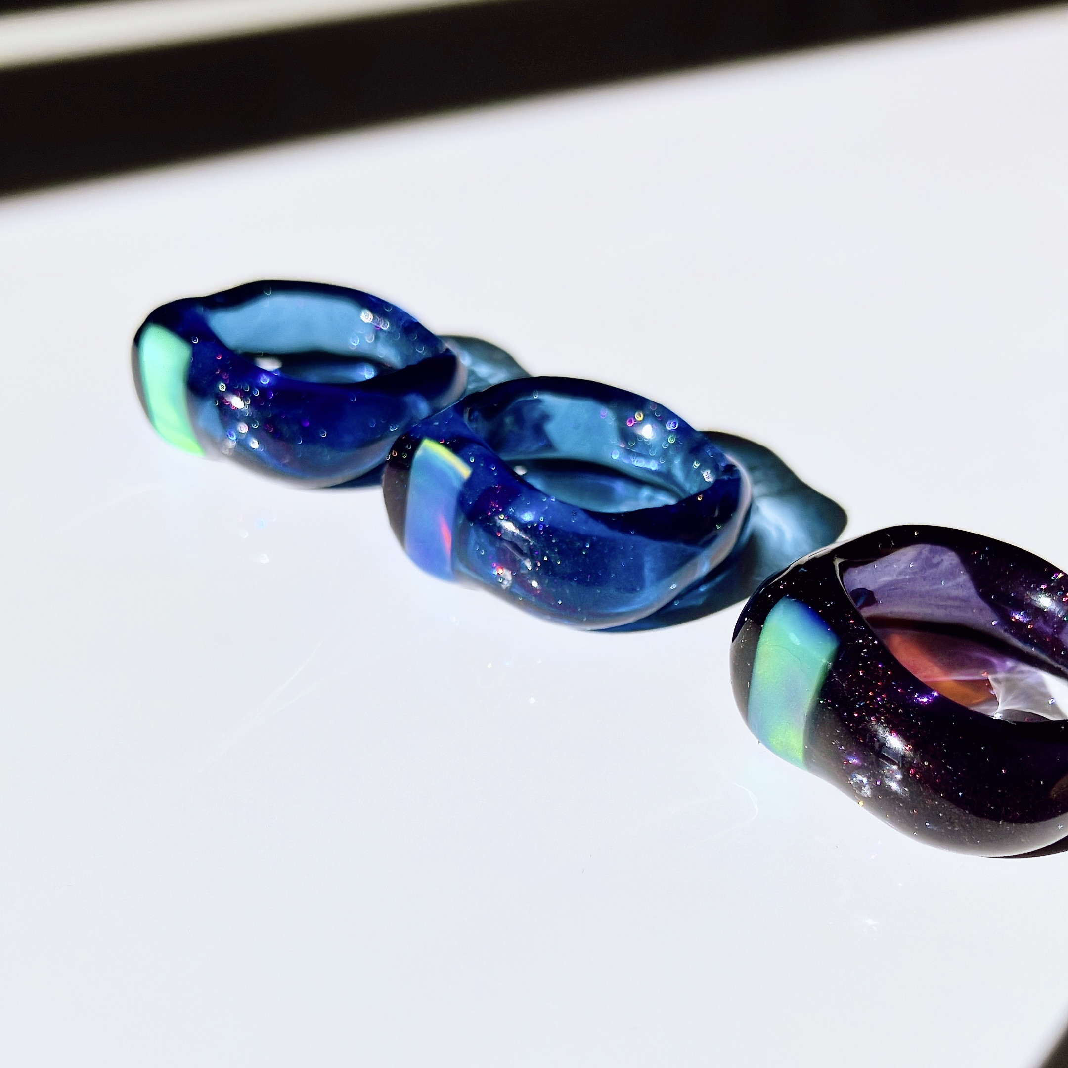 （星空）ハイブリッドオパールのリング｜クリアブルー｜今月の一点もの