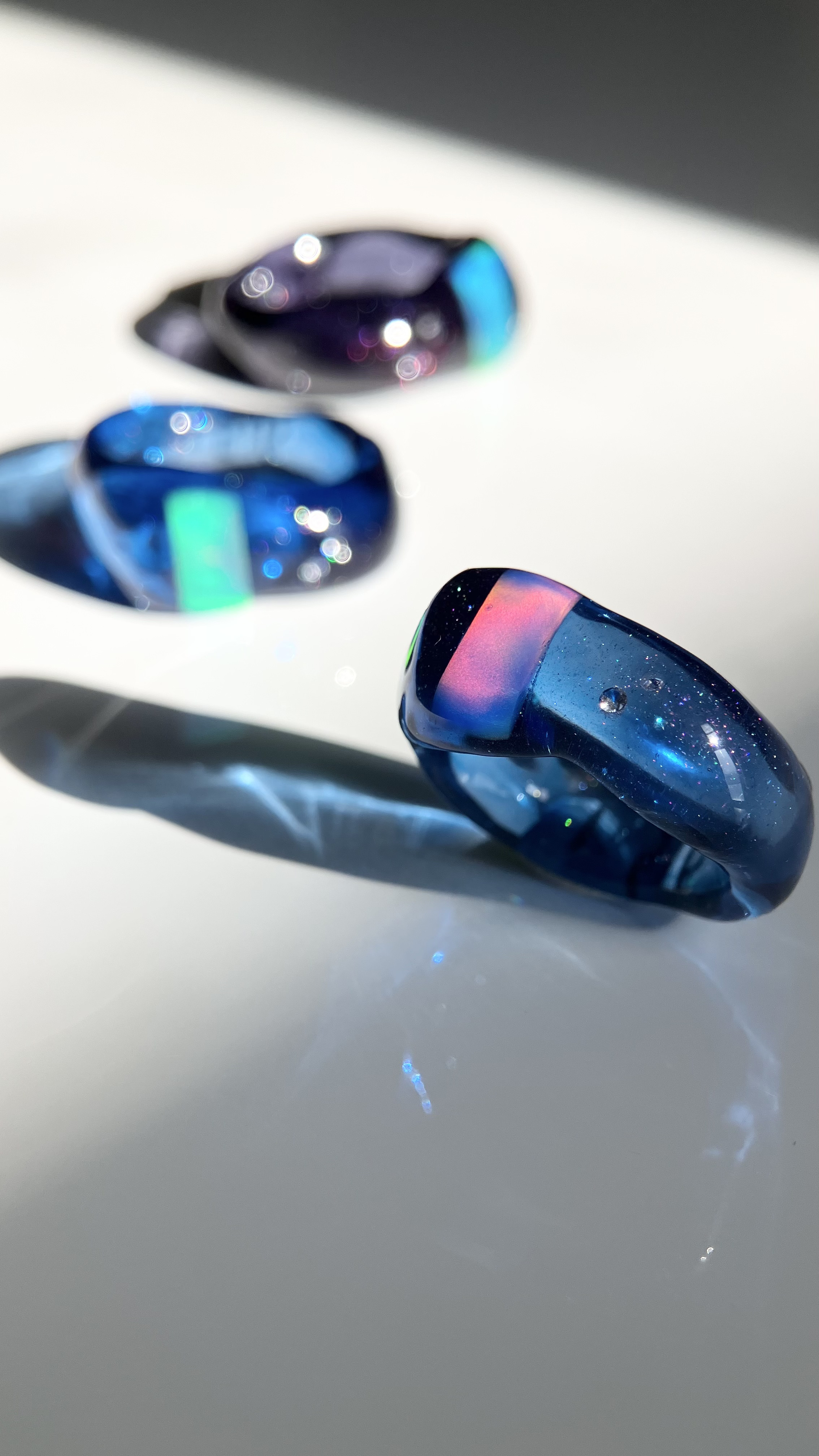 （星空）ハイブリッドオパールのリング｜クリアブルー｜今月の一点もの