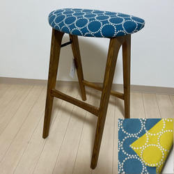 ミナペルホネン スツール タンバリン 角脚 【エクリュ/ライトブルー