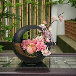 アーティフィシャルフラワー 造花 フラワーギフト 籐バスケット かご