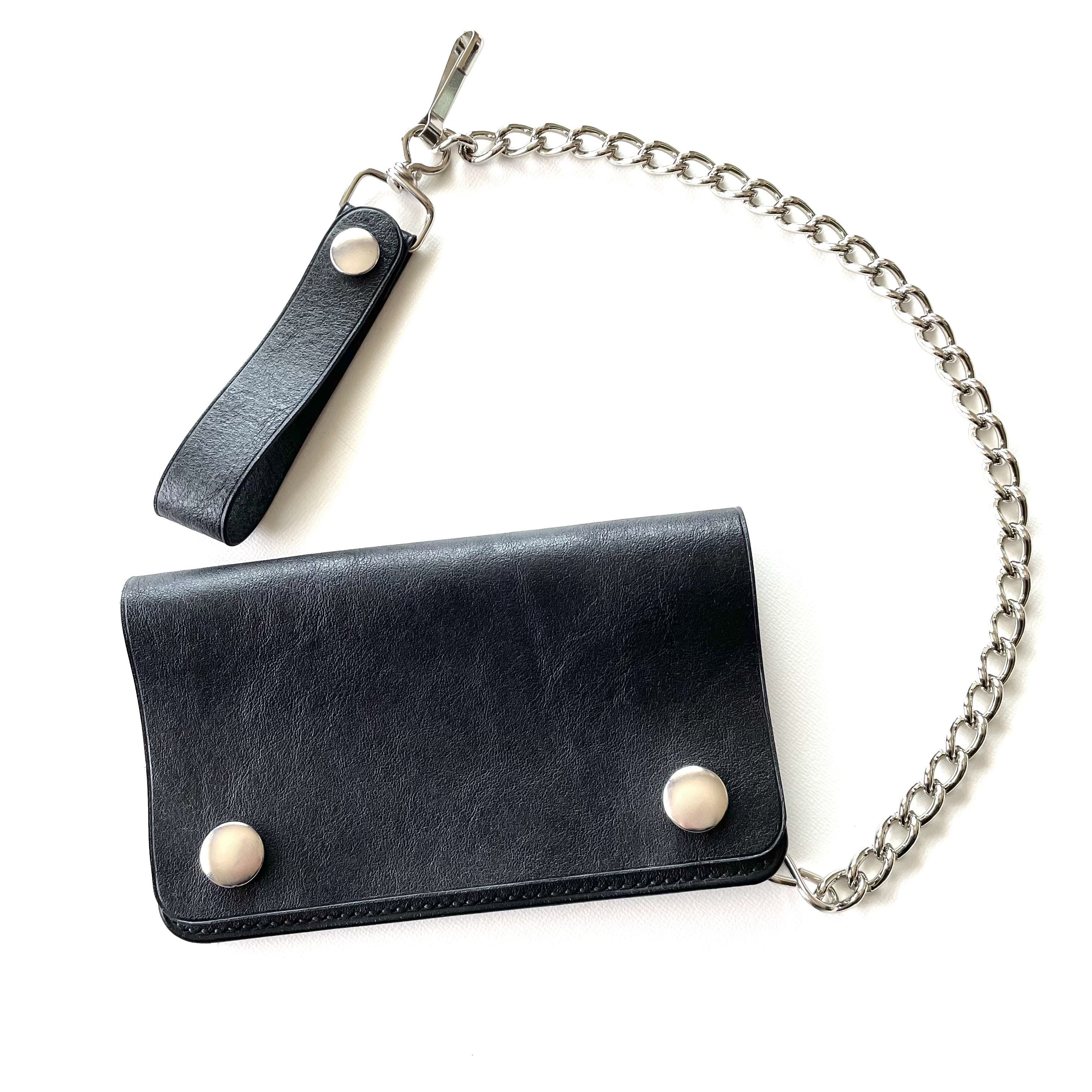 ミドルトラッカーウォレット　イギリスデッドストックレザー　ヴィンテージタロンジッパー　ロウ付けチェーンセット 18,000円