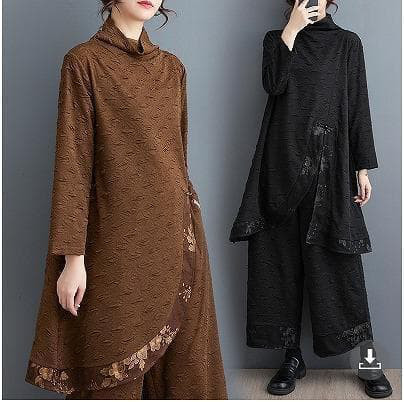 大きいサイズ レディース セットアップ　上下セット　 秋冬 長袖　パンツ　韓国