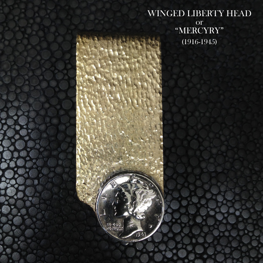 マネークリップ・"Carving Money Clip w/MERCYRY COIN"・SV900