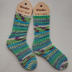 『どこでもかかと』くつ下☆メンズサイズ☆緑色・水色・白・紫色＊洗濯機OK！ 1枚目の画像