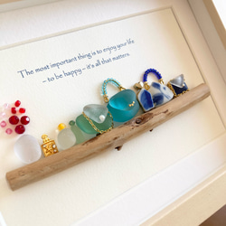 シーグラスの香水瓶・シーグラスアート・置物/壁かけ・インテリア小物