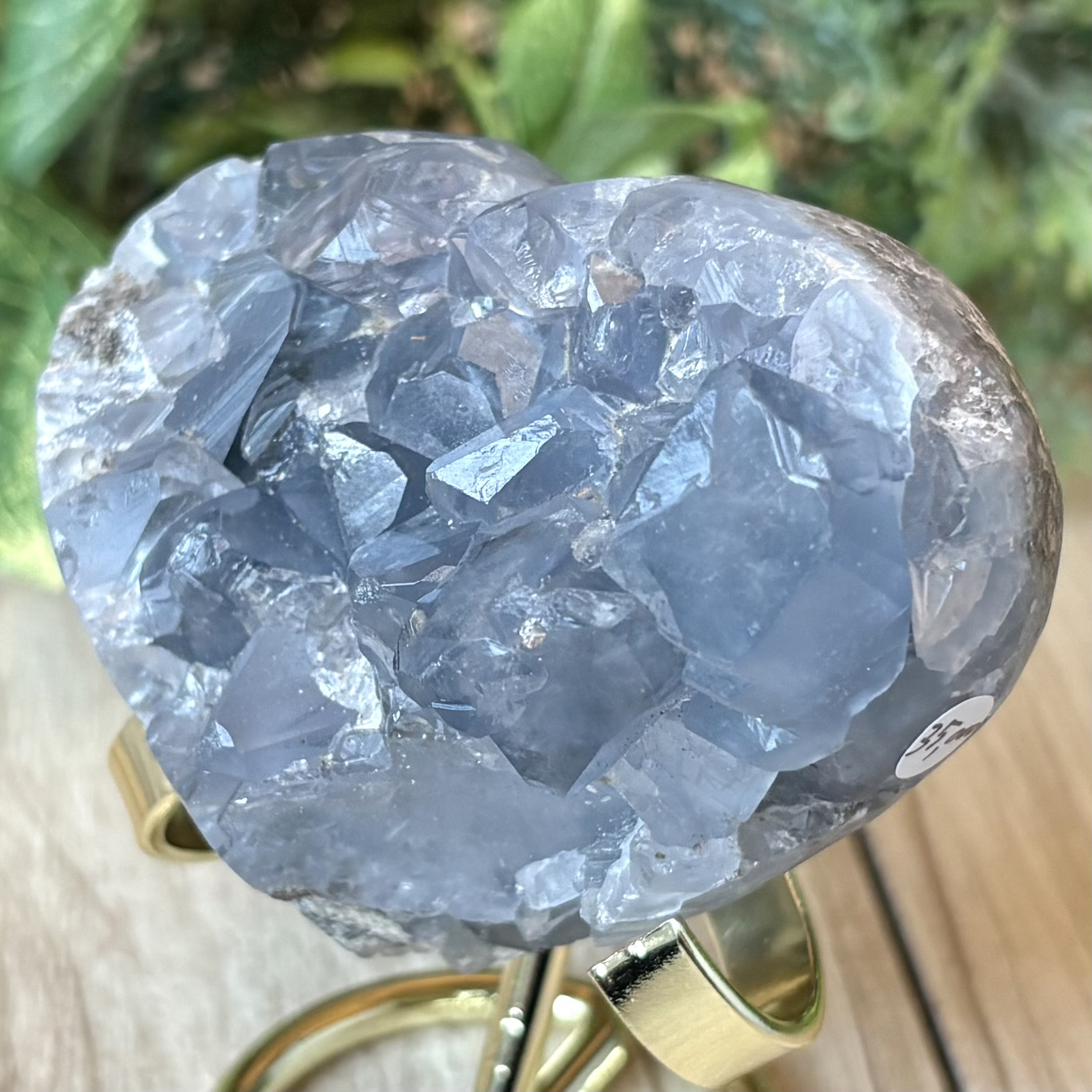 淡青の結晶が包み込む セレスタイト  ハート型クラスター/パワー 天然石 ストーン