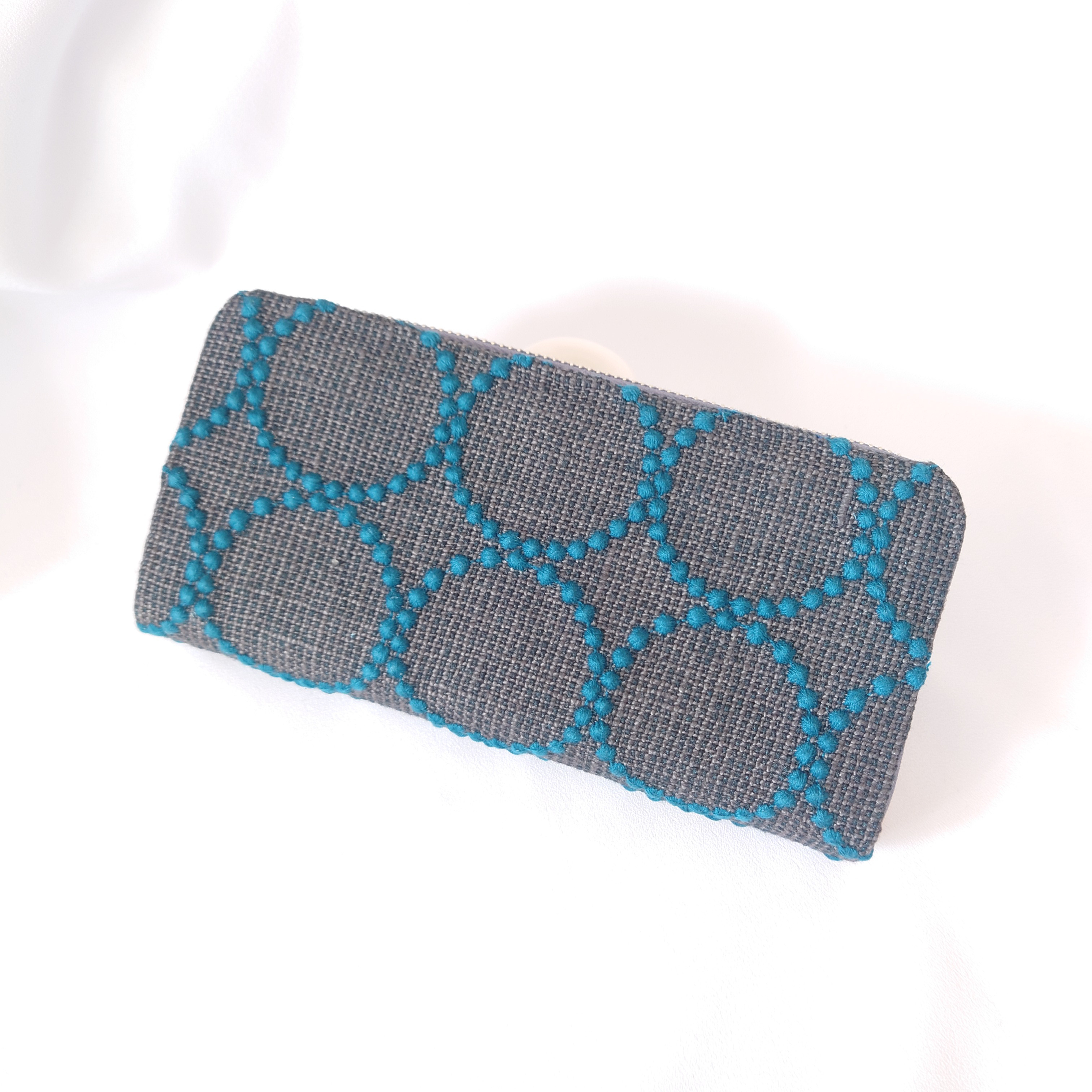 ✿2026/02完成確認用 本革長財布 チャコール×ネイビー タンバリン ミナペルホネン