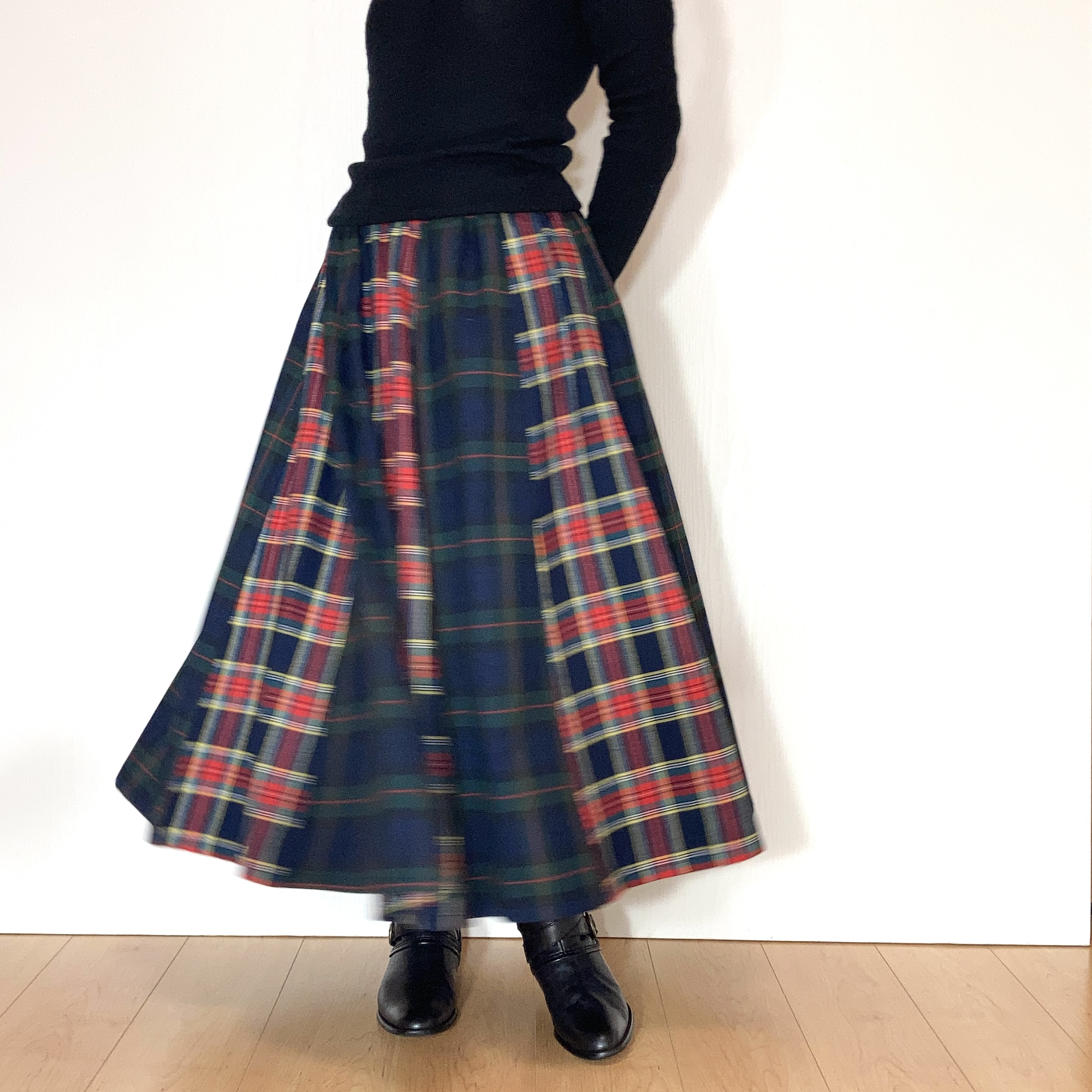 タータンチェックのフレアスカートby花織［Y2604］