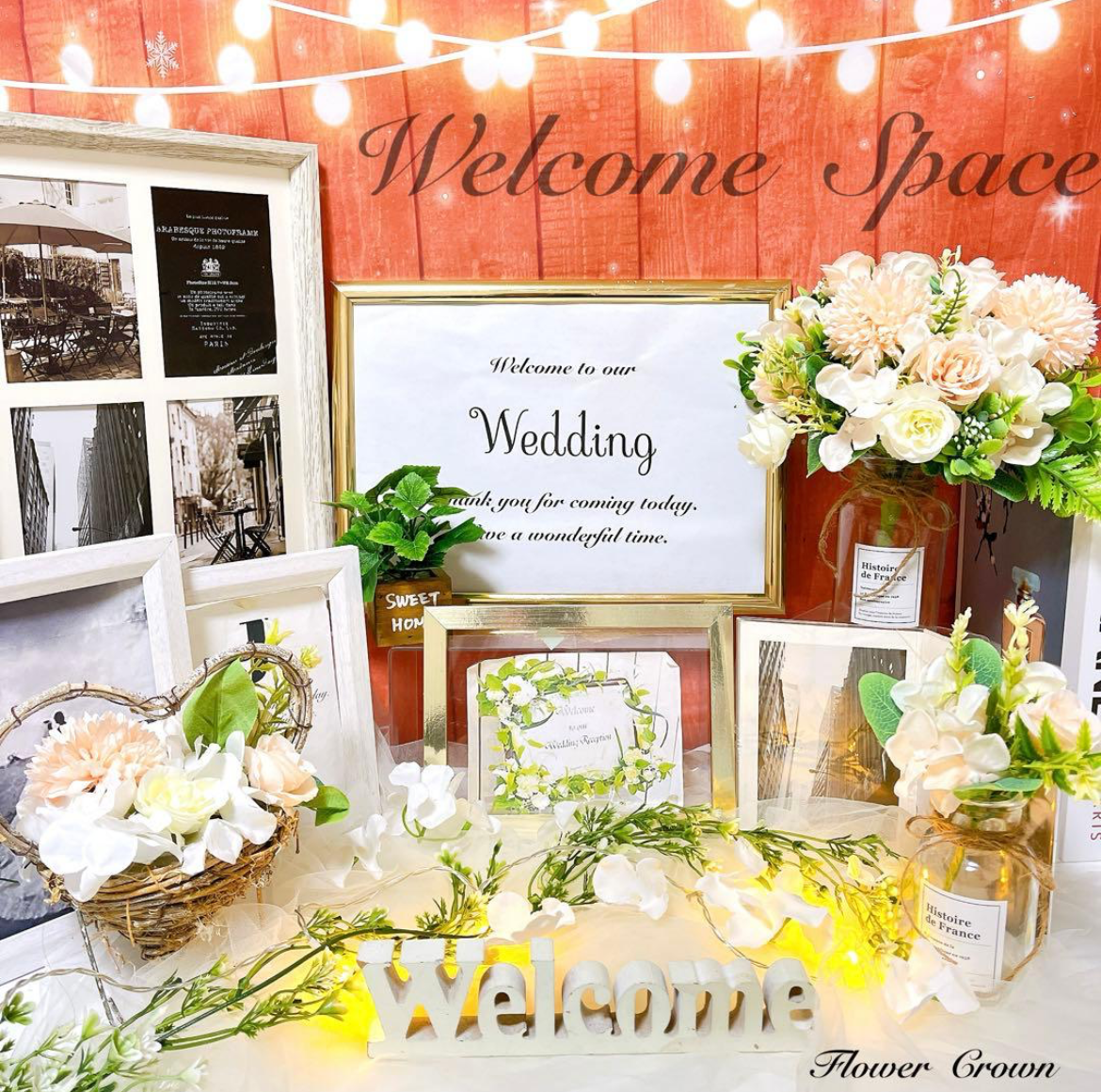ウェルカムスペースセット 結婚式 まとめ売り ウエディン 造花 ブライダル ウェルカムボード 披露宴 春婚