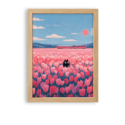 絵画。原画手描【夜の散歩が好きな白い猫】 絵画 アカザ麦 通販