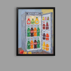 絵画。原画【コーヒーカップの熊ちゃんは喜んでコーヒーを飲みます