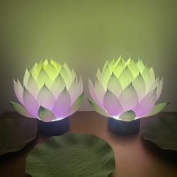 蓮の花 ランプ 星蓮-セレン-うすむらさき おふたつ 一対 仏具 仏壇 仏