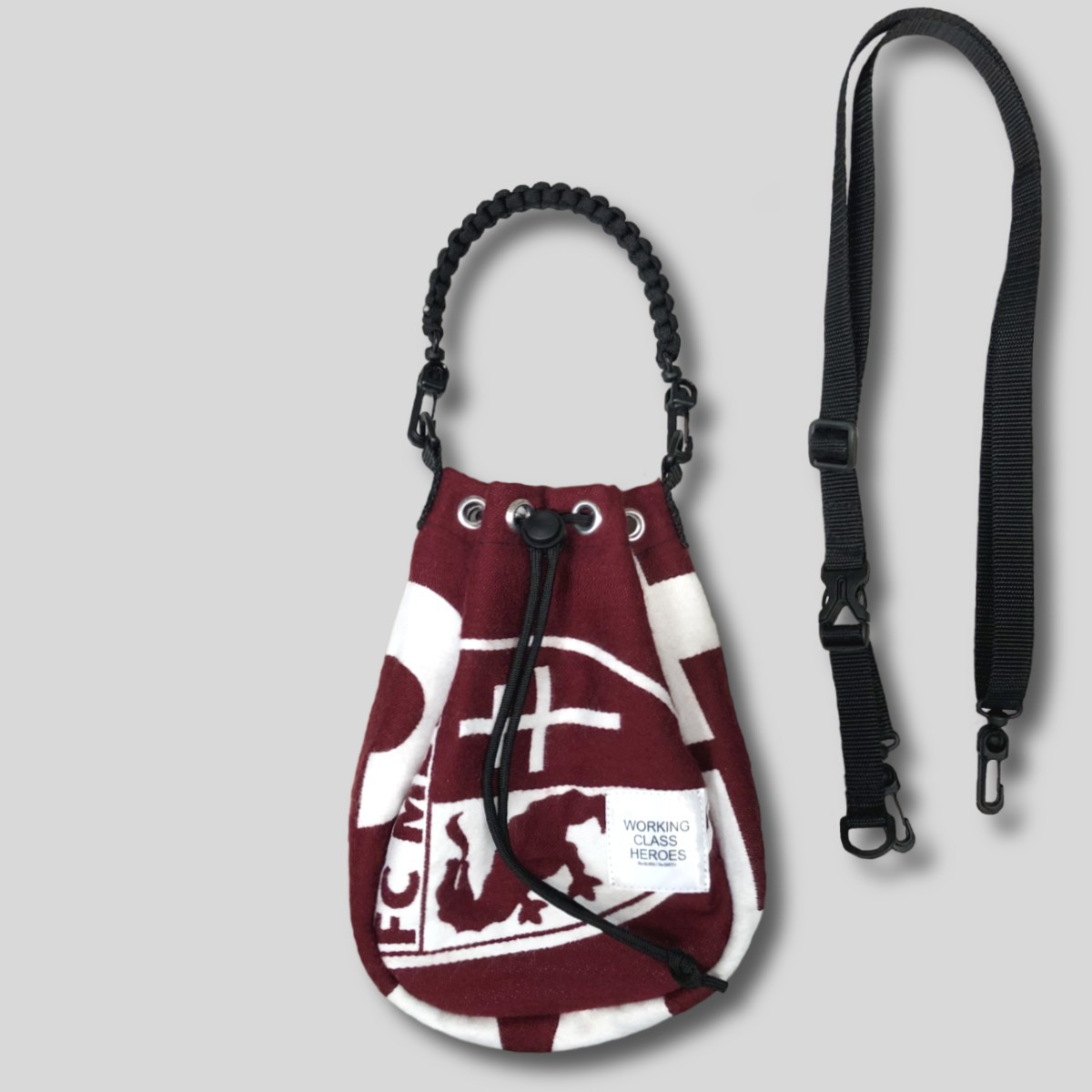 "Re;make" used soccer muffler 2way Drawstring poach -FCM