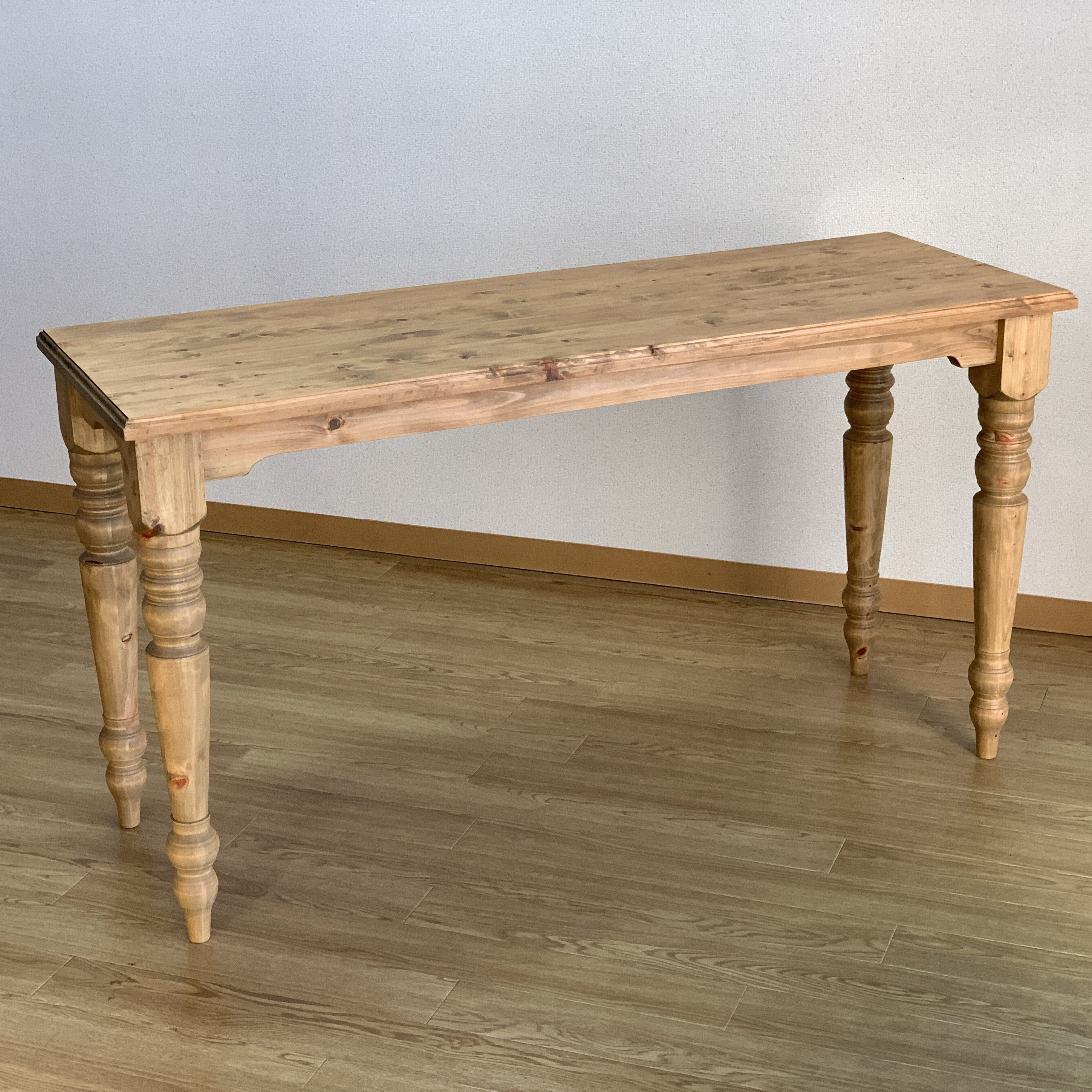 【ろくろ脚デスク】無垢材天板とろくろ脚のデスク　幅１２０ｃｍ