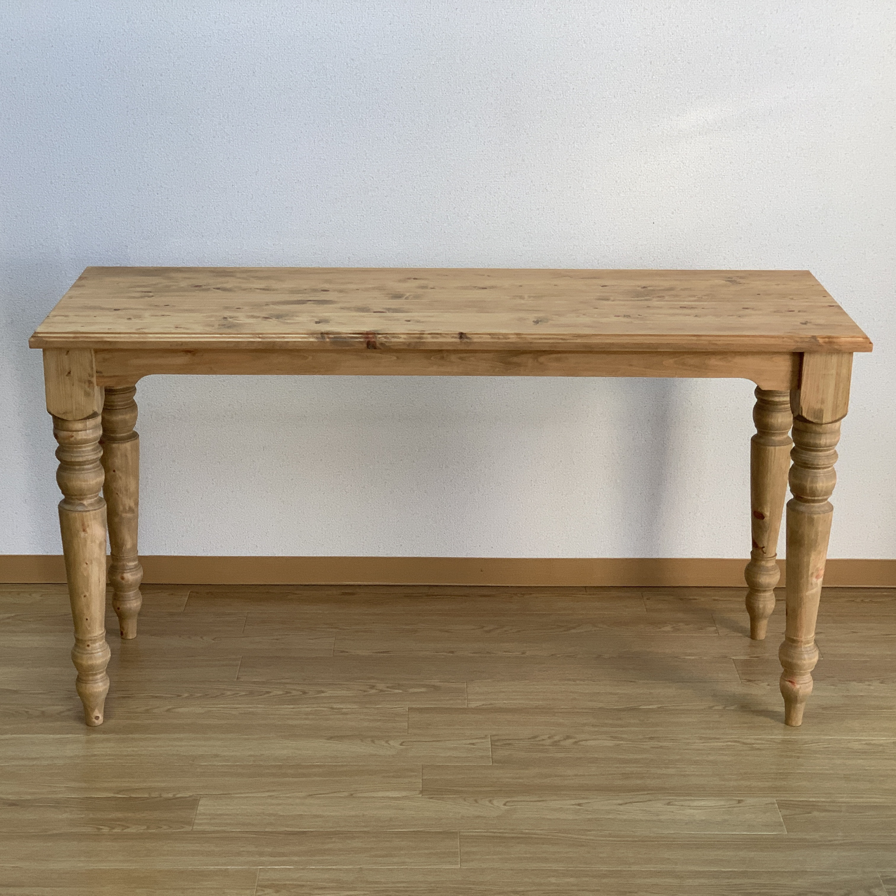 【ろくろ脚デスク】無垢材天板とろくろ脚のデスク　幅１２０ｃｍ