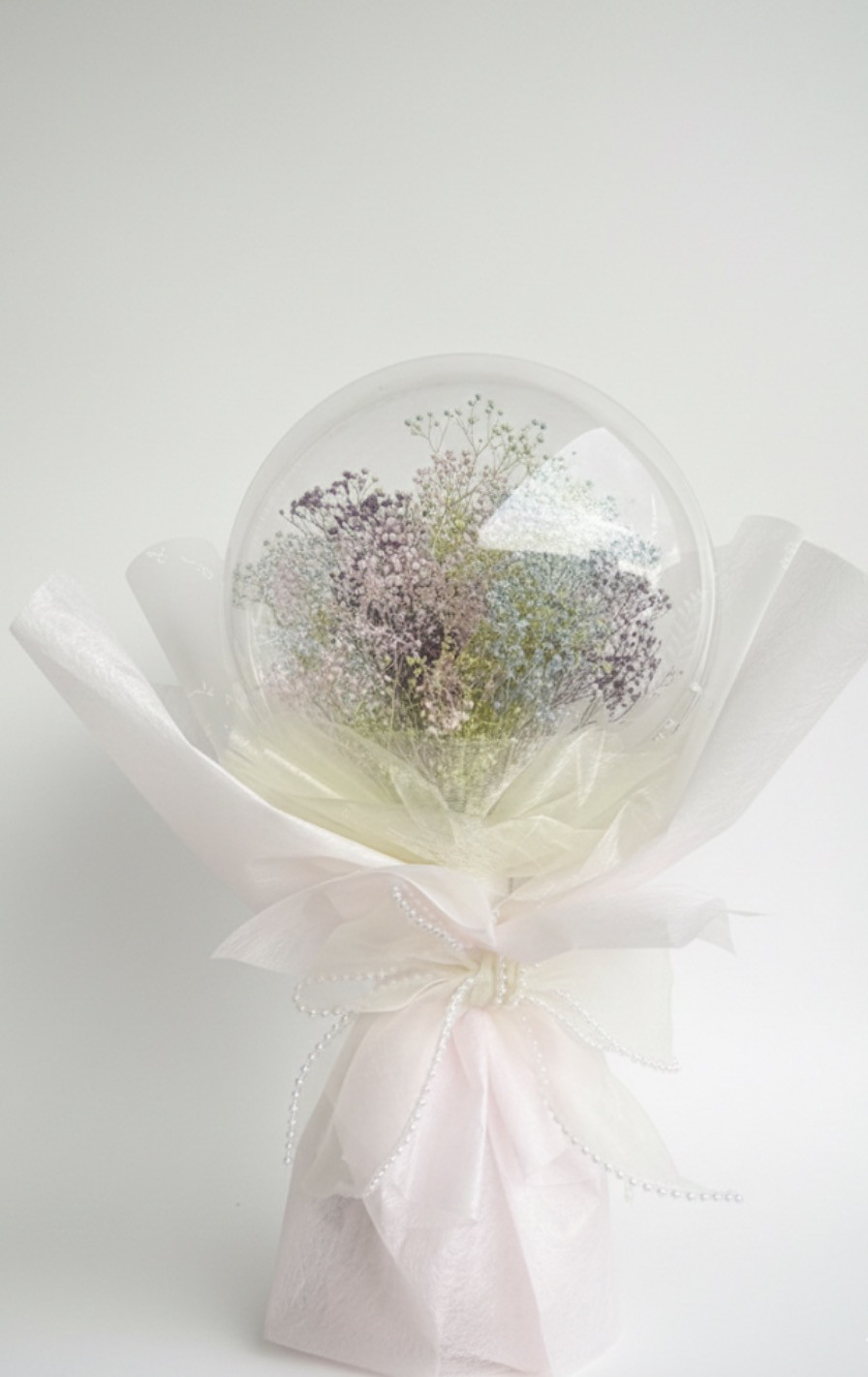 パステルかすみ草花束♡韓国バルーンフラワーブーケ