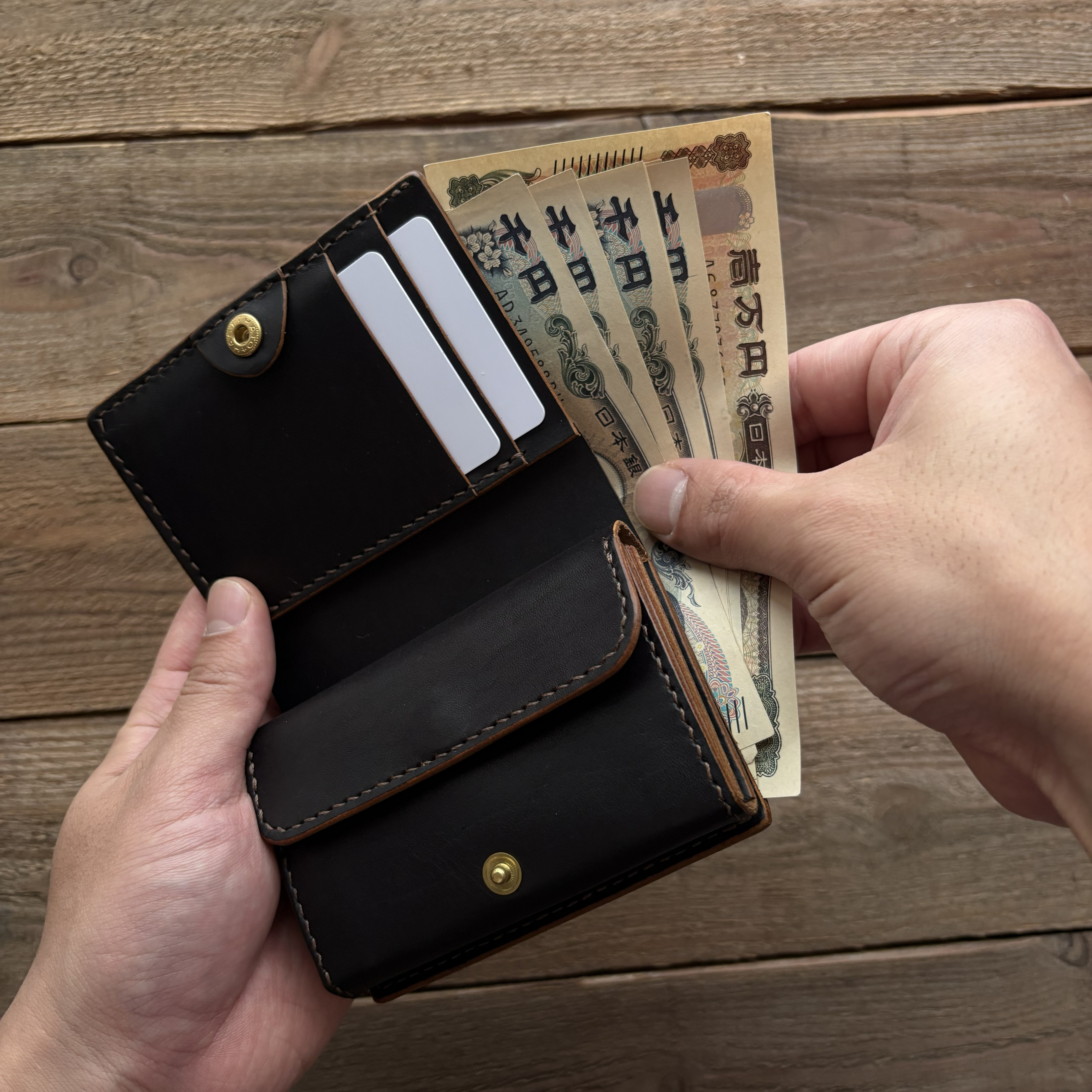 Bifold Wallet/二つ折り財布/茶芯