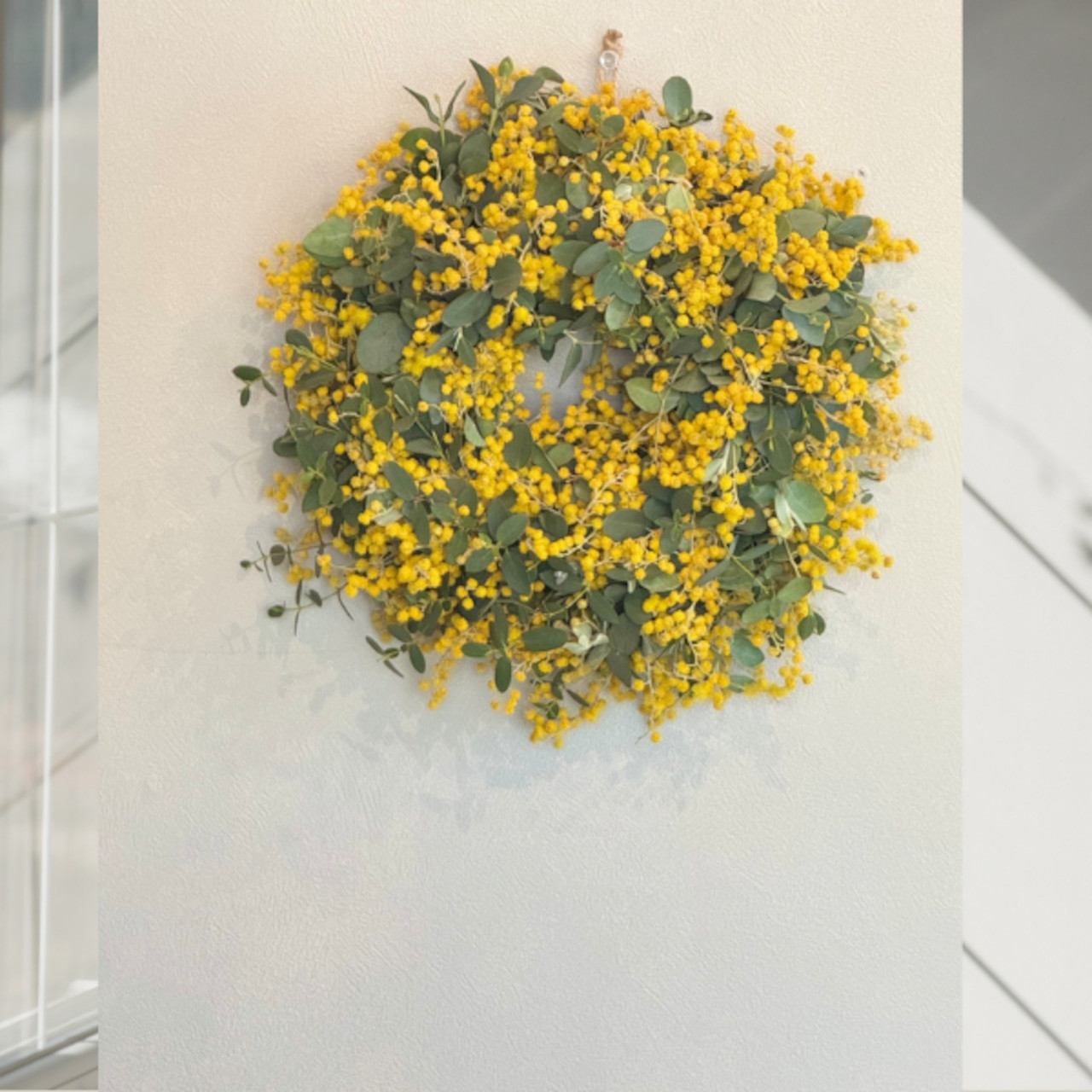 【季節のリース】mimosa_ミモザとユーカリのリース　受注生産