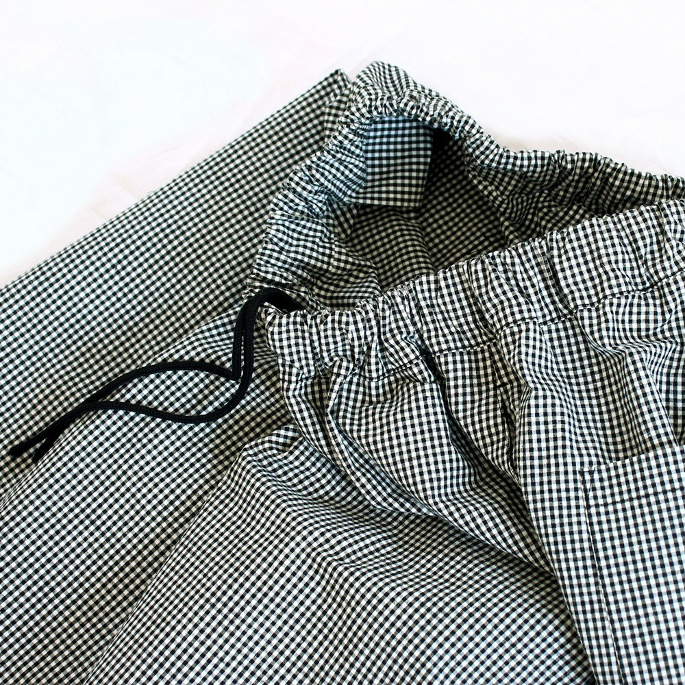 c_o_c_o_r_o　2mmギンガムチェック　バルーンパンツ　リネンコットン（西脇産）