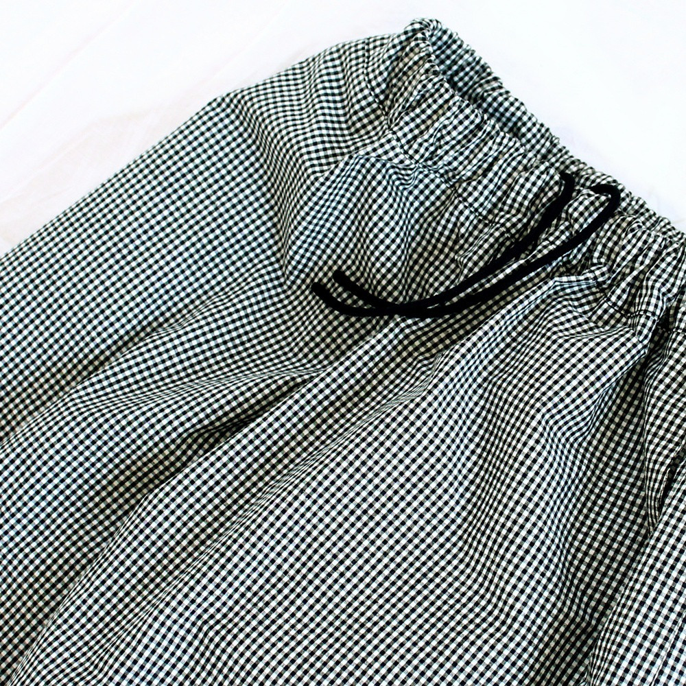 c_o_c_o_r_o　2mmギンガムチェック　バルーンパンツ　リネンコットン（西脇産）