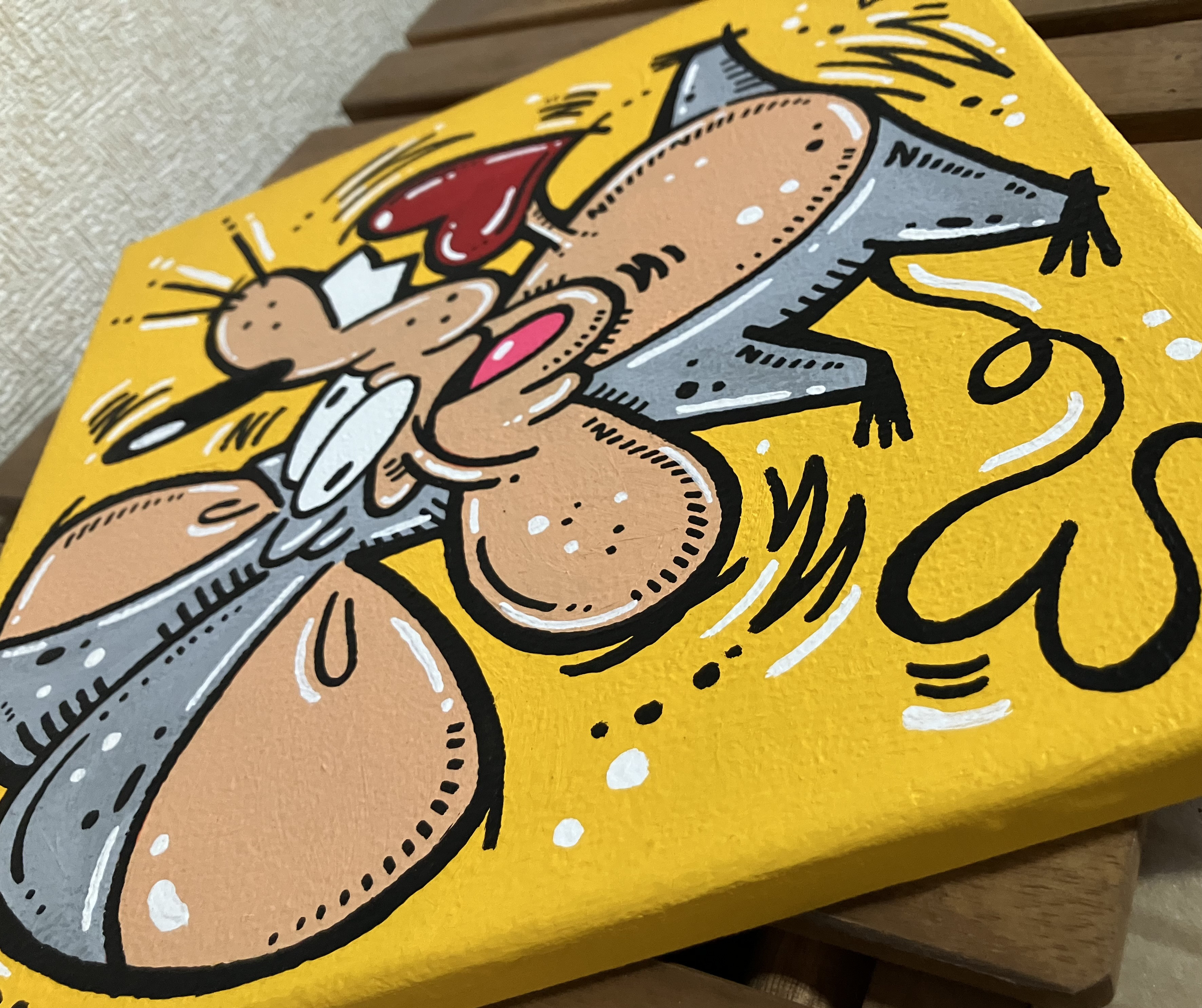 【ネズミハート】動物 アクリル絵の具 キャンバス 原画