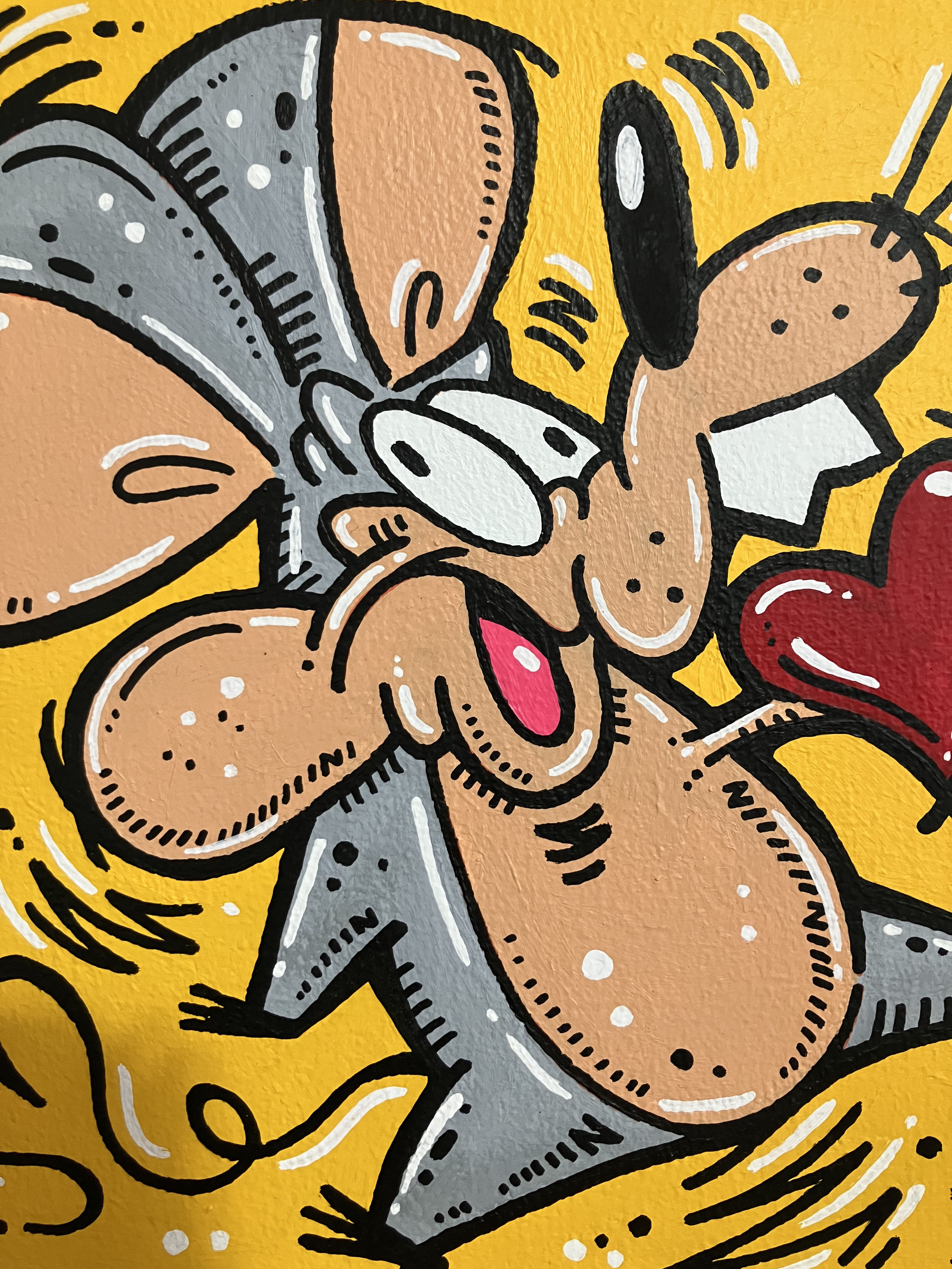 【ネズミハート】動物 アクリル絵の具 キャンバス 原画