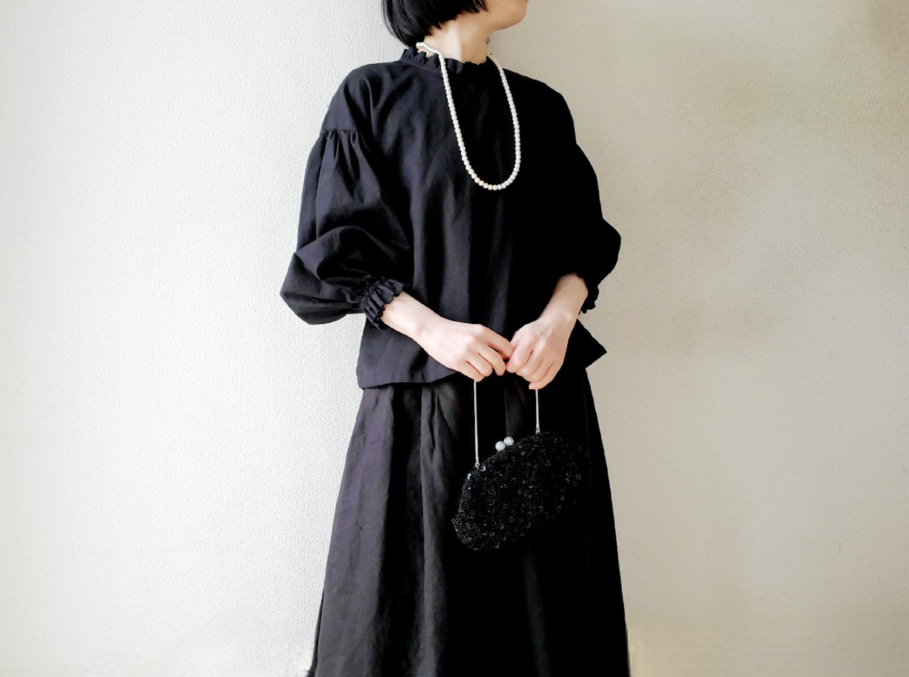 【新作限定一着】洗える！大人の品を纏うフリルプルオーバー♡デイリーからフォーマルまで♡重ね着が得意な♡ハーフリネン