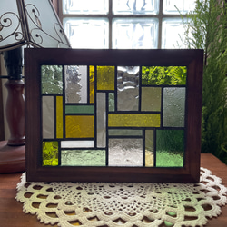 ステンドグラス パネル 大正ロマン 和モダン 格子戸 その他インテリア