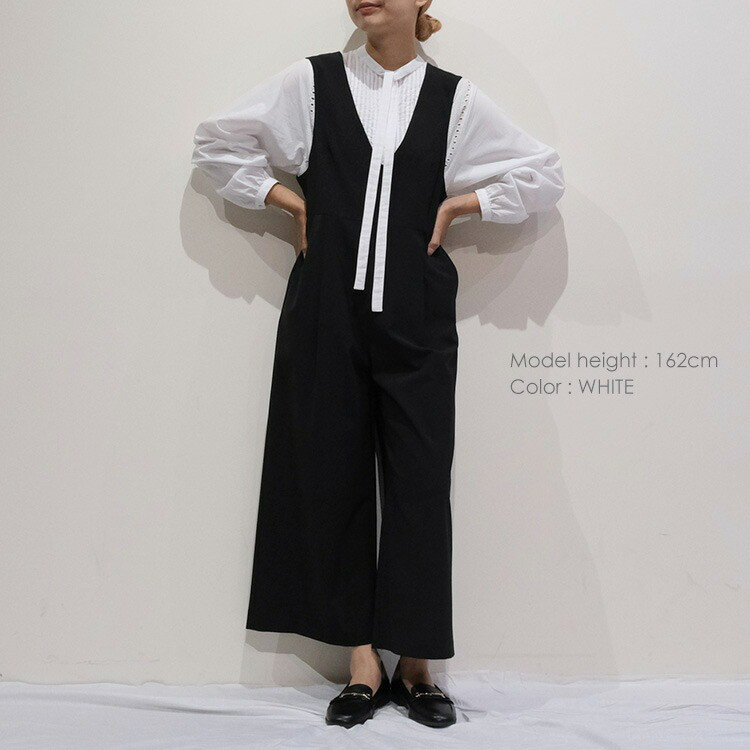 【2026SS 春夏】コットン 刺繍 切替 ボウタイ ブラウス D261104  denicher デニシェ