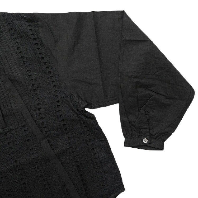 【2026SS 春夏】コットン 刺繍 切替 ボウタイ ブラウス D261104  denicher デニシェ