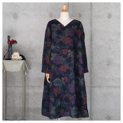 着物リメイク 紬のワンピース L〜 フリーサイズ ワンピース COCORO