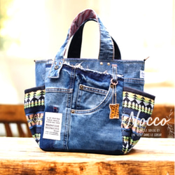 No.228【DENIM✖️SPRING❤️】デニムリメイクトートバッグ❇️ トート
