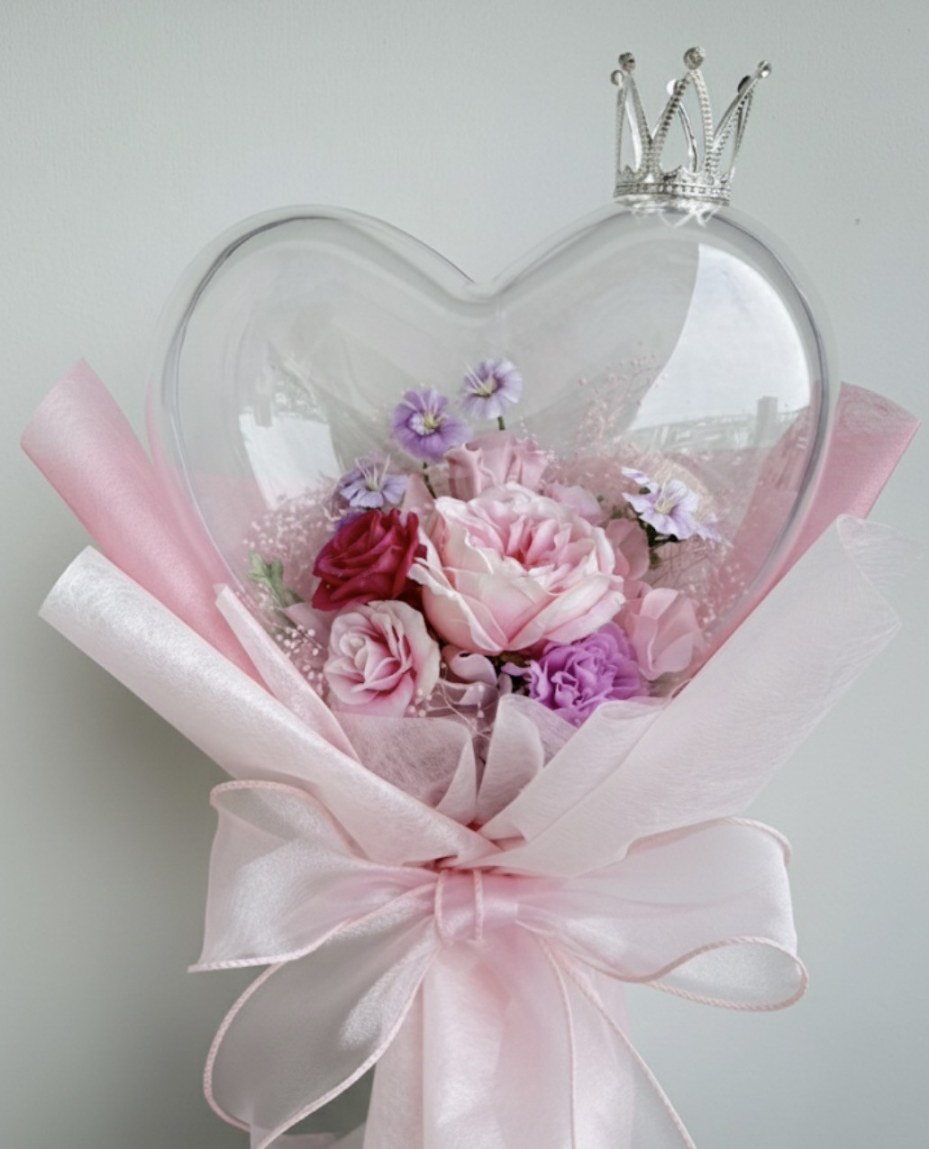 王冠ハートバルーンフラワーブーケ♡卒業式花束