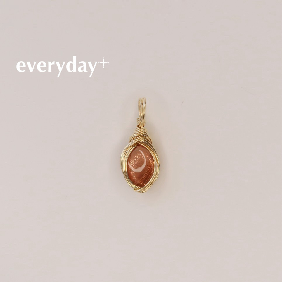 オレゴンサンストーンのペンダントトップ×14KGFワイヤーラッピング