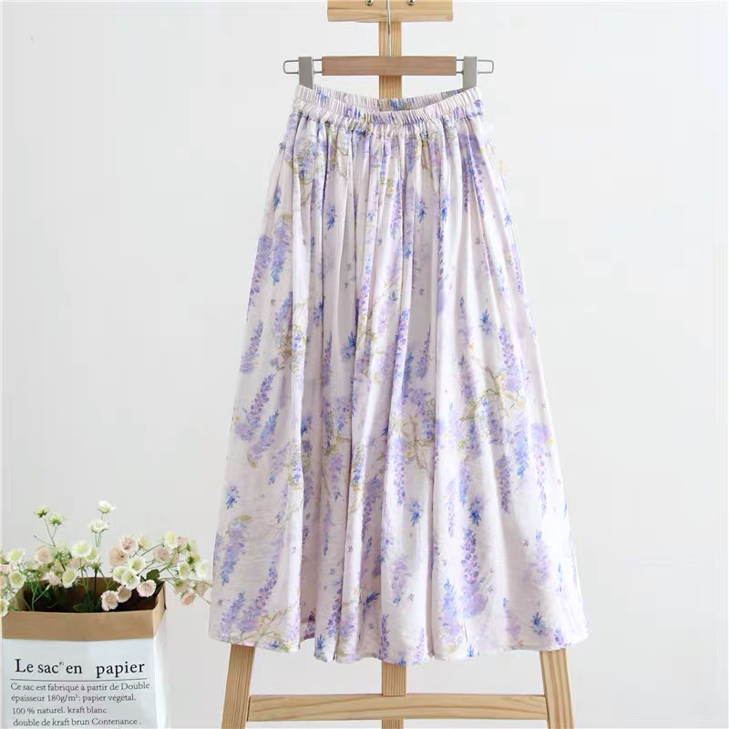 裏地付き ギャザースカート ロングスカート ゴム仕様 母の日 ギフト