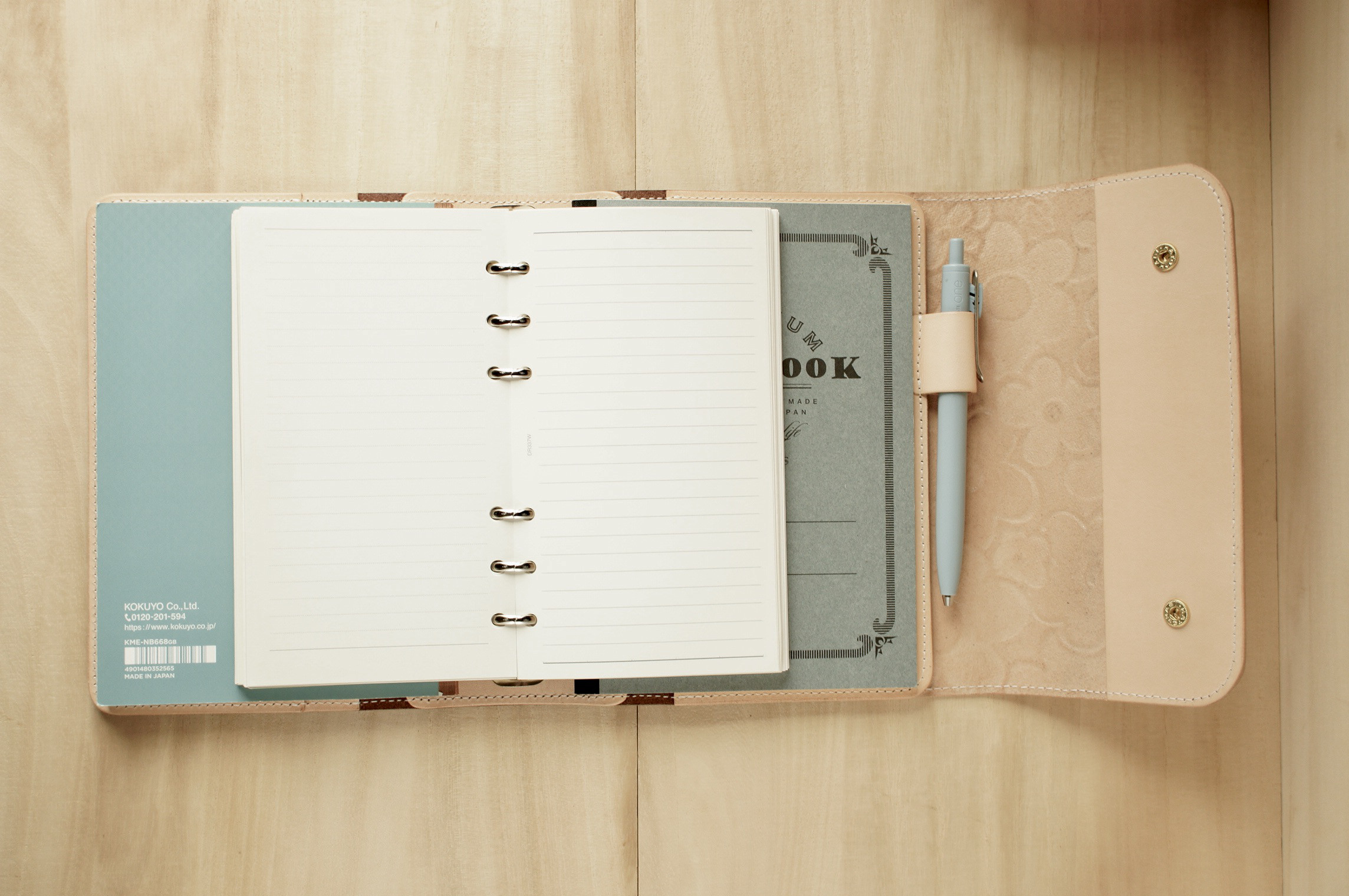 【組み合わせ自由】たっぷり挟める柔らかい風合いが優しいシュリンクレザーのバイブルサイズシステム手帳