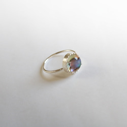 （925銀）鮑魚殼*水晶銀磨坊戒指（10毫米） 第4張的照片