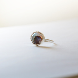 （925銀）鮑魚殼*水晶銀磨坊戒指（10毫米） 第7張的照片