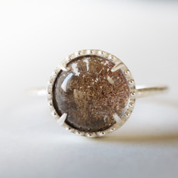 （925銀）花園石英銀磨坊戒指（10毫米） 第1張的照片