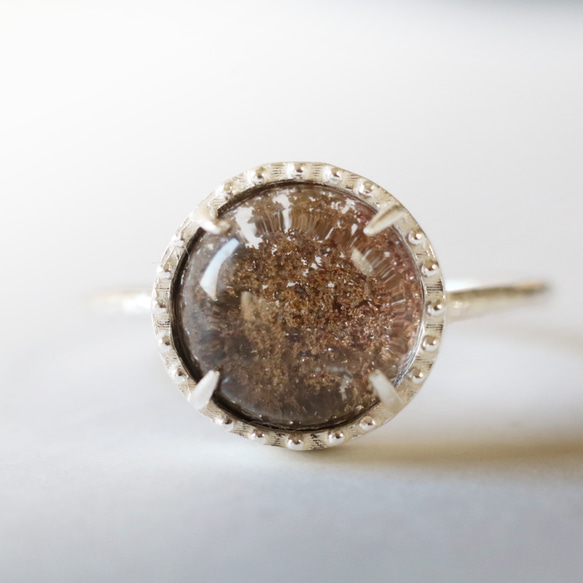 （925銀）花園石英銀磨坊戒指（10毫米） 第1張的照片