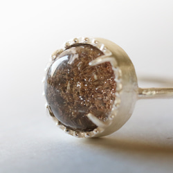 （925銀）花園石英銀磨坊戒指（10毫米） 第4張的照片